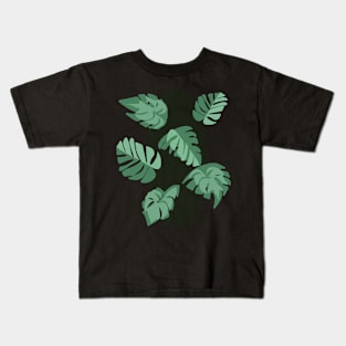 Green leaves. Monstera. Nature. Kids T-Shirt